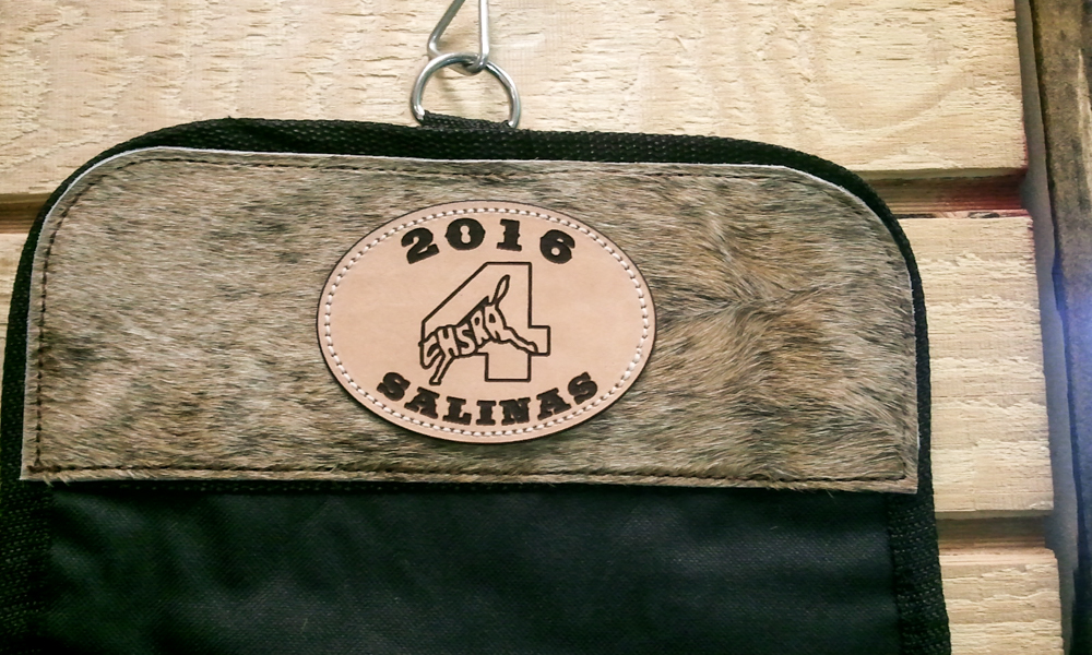 #18 roll up travel bag with cowhide
